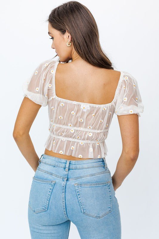 Embroidered Crop Top