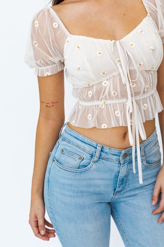 Embroidered Crop Top