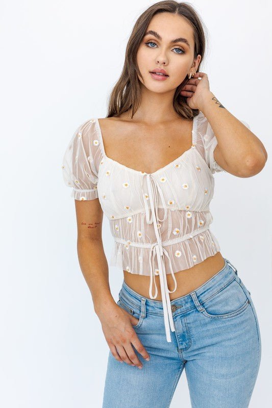 Embroidered Crop Top