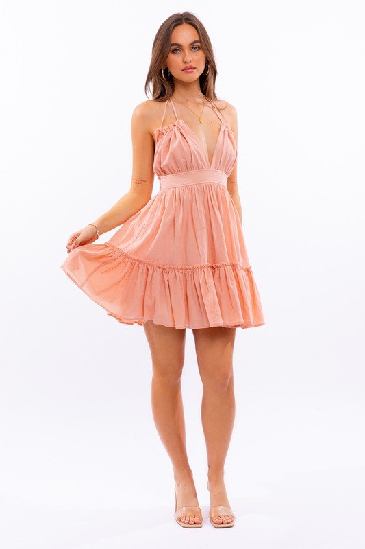 Halter Tiered Mini Dress - FINAL SALE