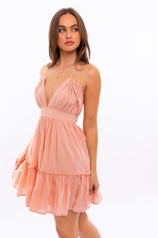 Halter Tiered Mini Dress - FINAL SALE