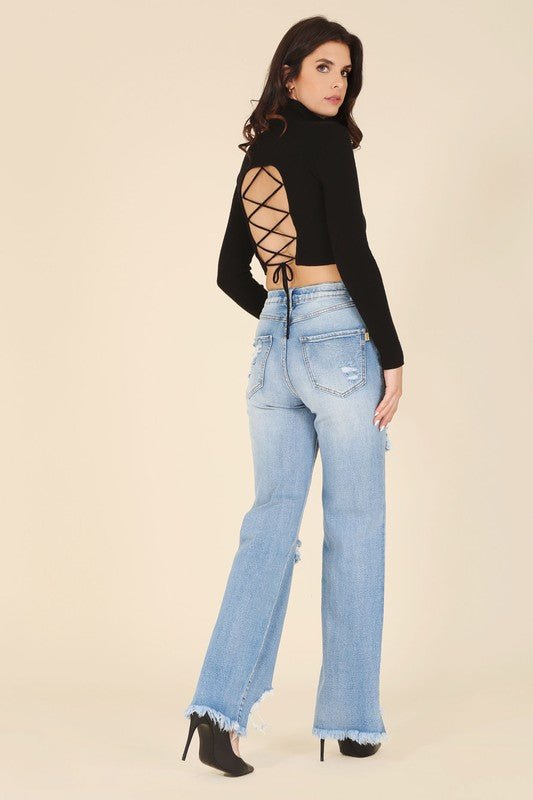 Lace Up Back Top